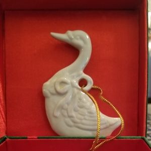 Antique porcelain goose ornament